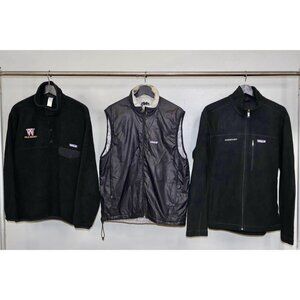 Patagonia Lot of 3 Men’s Size Medium M Zip Up Jacket Sweater Snap T Pullover